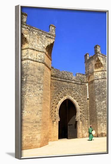 Bab Zaer the Main Gate with Musician, Chellah, Rabat, Morocco, North Africa, Africa-Neil Farrin-Framed Photographic Print