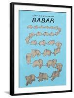 Babar The Blue Carousel-Jean de Brunhoff-Framed Art Print