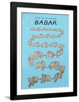 Babar The Blue Carousel-Jean de Brunhoff-Framed Art Print