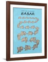 Babar The Blue Carousel-Jean de Brunhoff-Framed Art Print