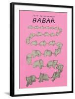 Babar The Pink Carousel-Jean de Brunhoff-Framed Art Print