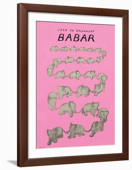 Babar The Pink Carousel-Jean de Brunhoff-Framed Art Print