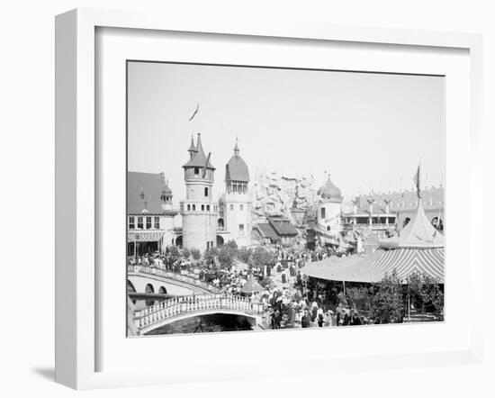 Babbling Brook, Luna Park, Coney Island, N.Y.-null-Framed Photo