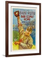 Babe Comes Home, Babe Ruth, 1927-null-Framed Art Print