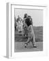 Babe Didrikson, Watching Golf Ball as She Completes Her Swing-null-Framed Premium Photographic Print