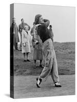 Babe Didrikson, Watching Golf Ball as She Completes Her Swing-null-Stretched Canvas