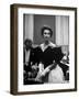 Babe Paley Clad in Elegant Evening Gown While Attending Pres. Dwight Eisenhower's Inaugural Ball-Alfred Eisenstaedt-Framed Premium Photographic Print