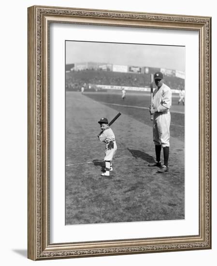 Babe Ruth and Mascot, 1922-null-Framed Photo