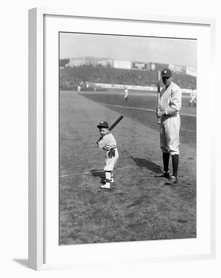 Babe Ruth and Mascot, 1922-null-Framed Photo