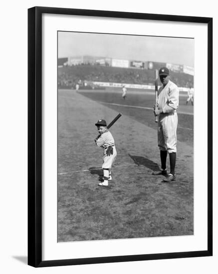 Babe Ruth and Mascot, 1922-null-Framed Photo