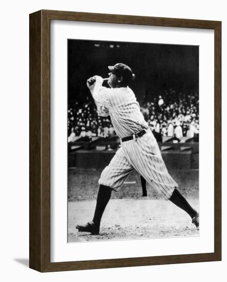 Babe Ruth at Bat, 1920s-null-Framed Art Print