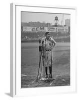 Babe Ruth at New York Yankees' 25th Anniversary-Cornell Capa-Framed Premium Photographic Print