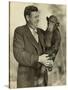 Babe Ruth, Holding Mike, a Chimpanzee at the St. Louis Zoological Park. Oct. 10, 1928-null-Stretched Canvas