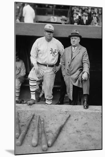 Babe Ruth in a Ny Giants Uniform with Giants Manager John Mcgraw, Oct. 23, 1923-null-Mounted Photo