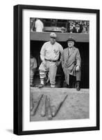 Babe Ruth in a Ny Giants Uniform with Giants Manager John Mcgraw, Oct. 23, 1923-null-Framed Premium Photographic Print