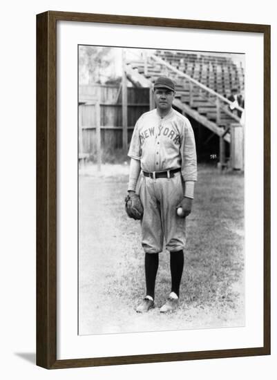 Babe Ruth Stands at Miami Field, March 16, 1920-null-Framed Photographic Print