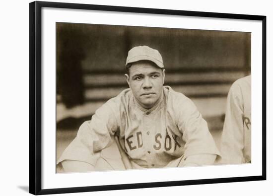 Babe Ruth When He Played for the Boston Red Soxs, Ca. 1919-null-Framed Photo