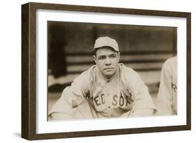 Babe Ruth When He Played for the Boston Red Soxs, Ca. 1919-null-Framed Premium Photographic Print