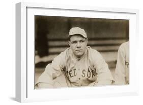 Babe Ruth When He Played for the Boston Red Soxs, Ca. 1919-null-Framed Premium Photographic Print