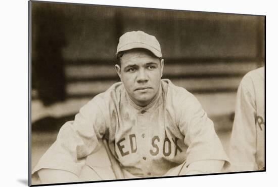 Babe Ruth When He Played for the Boston Red Soxs, Ca. 1919-null-Mounted Premium Photographic Print