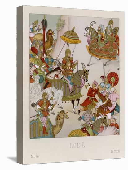 Babur Mughal Emperor of India 1526-1530 Depicted Invading Persia-Racinet-Stretched Canvas