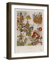 Babur Mughal Emperor of India 1526-1530 Depicted Invading Persia-Racinet-Framed Art Print