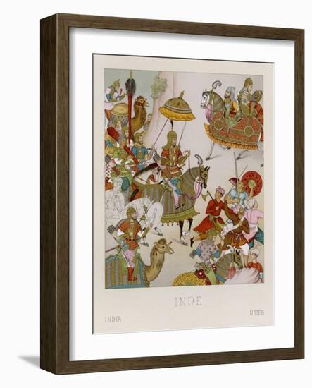 Babur Mughal Emperor of India 1526-1530 Depicted Invading Persia-Racinet-Framed Art Print