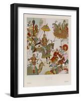 Babur Mughal Emperor of India 1526-1530 Depicted Invading Persia-Racinet-Framed Art Print