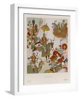 Babur Mughal Emperor of India 1526-1530 Depicted Invading Persia-Racinet-Framed Art Print