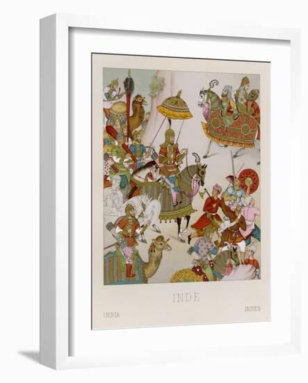 Babur Mughal Emperor of India 1526-1530 Depicted Invading Persia-Racinet-Framed Art Print