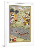 Babur Standing On the Banks Of the Ganges Where He Flung Himself When His Horse Lost Its Footing-Gwaliori Nand-Framed Giclee Print