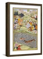 Babur Standing On the Banks Of the Ganges Where He Flung Himself When His Horse Lost Its Footing-Gwaliori Nand-Framed Giclee Print