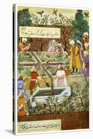 Babur Superintending in the Garden of Fidelity, 1508-Nanha Nanha-Stretched Canvas