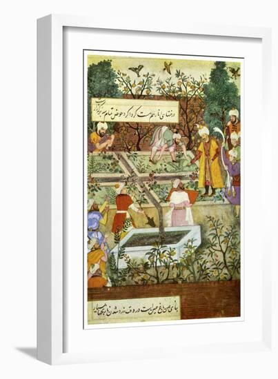 Babur Superintending in the Garden of Fidelity, 1508-Nanha Nanha-Framed Giclee Print