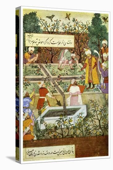 Babur Superintending in the Garden of Fidelity, 1508-Nanha Nanha-Stretched Canvas