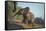 Baby African Elephant (Loxodonta Africana), Climbing Up A Riverbank, Chobe National Park, Botswana-Wim van den Heever-Framed Stretched Canvas