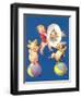 Baby and Pig Circus-null-Framed Art Print