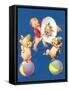 Baby and Pig Circus-null-Framed Stretched Canvas