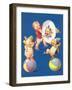 Baby and Pig Circus-null-Framed Art Print