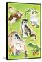 Baby Animal Puzzles - Jack & Jill-Irma Wilde-Framed Stretched Canvas