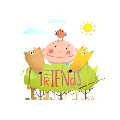 Baby Animals And Kid Childish Funny Friends Cartoon With Sign Child Kid And Fox Bear Bird Cute F Posters Popmarleo Allposters Com Baby Animals And Kid Childish Funny Friends Cartoon With Sign Child Kid And Fox Bear Bird Cute F Posters Popmarleo Allposters Com