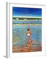 "Baby at the Beach," July 23, 1949-Austin Briggs-Framed Giclee Print