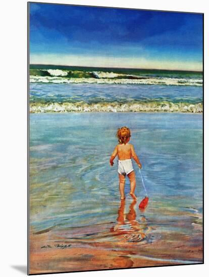 "Baby at the Beach," July 23, 1949-Austin Briggs-Mounted Giclee Print