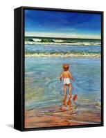 "Baby at the Beach," July 23, 1949-Austin Briggs-Framed Stretched Canvas