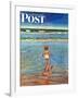 "Baby at the Beach," Saturday Evening Post Cover, July 23, 1949-Austin Briggs-Framed Giclee Print