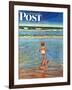 "Baby at the Beach," Saturday Evening Post Cover, July 23, 1949-Austin Briggs-Framed Giclee Print