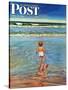 "Baby at the Beach," Saturday Evening Post Cover, July 23, 1949-Austin Briggs-Stretched Canvas