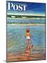 "Baby at the Beach," Saturday Evening Post Cover, July 23, 1949-Austin Briggs-Mounted Giclee Print