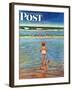 "Baby at the Beach," Saturday Evening Post Cover, July 23, 1949-Austin Briggs-Framed Giclee Print