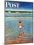 "Baby at the Beach," Saturday Evening Post Cover, July 23, 1949-Austin Briggs-Mounted Premium Giclee Print